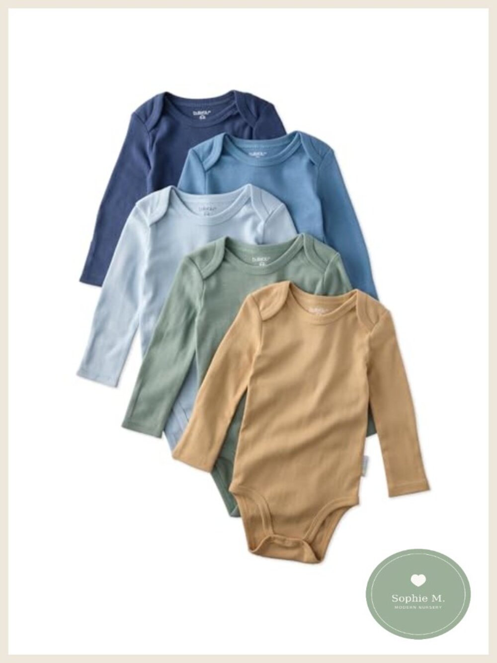 5-Pack Long Sleeve Organic Cotton Bodysuits Unisex